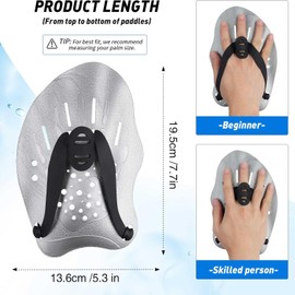 Yannify Swim Paddles Hand, Swimming Paddle Swimming Stroke Hand Paddle Swimming Practice Paddle Swimming Aid Watering Webbing Gloves Training Hand Paddle Speed Up Paddle Practice Equipment Training