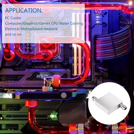 DMiotech 1 Pack 40 x 40 x 12 mm Aluminium Water Block Computer Cooling Radiator with 2 Side Spouts