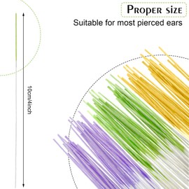 Maitys 360 Pieces Ear Hole Floss Piercing Cleaner Floss Disposable Piercing Aftercare Cleaning Line Ear Hole Care Cleaning Tool for Women Men(Green, Purple, Yellow)
