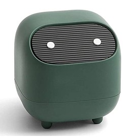 Mini Trash Can with Lid Desk Small Plastic Trash Can Countertop Push Trash Can for Bathroom Dresser, Desk, Office or Coffee Table, Green, with 100 Trash Bags (Green)