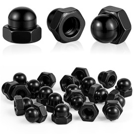 20 Stück Hutmuttern M6 Schwarz Hutmutter Eichel Sechskant Hutmuttern Kohlenstoffstahl Sechskant Dekorative Kappenmutter für Schrauben Bolzen
