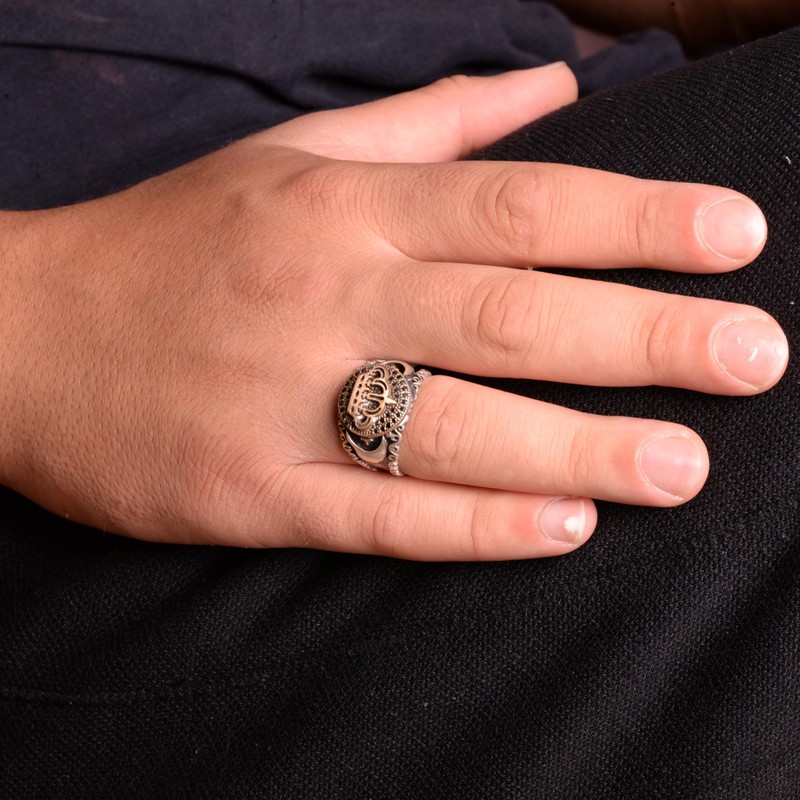 Crown Ring For Men, Silver King Ring (Size:11)