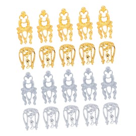SAFIGLE 20pcs DIY Nail Art Ornaments Manicure Decor with Golden Silver Accents for Stunning Home Nail Designs