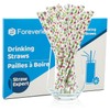 FOREVERIE Flamingo & Pineapple Print Paper Straws for Tropical Party