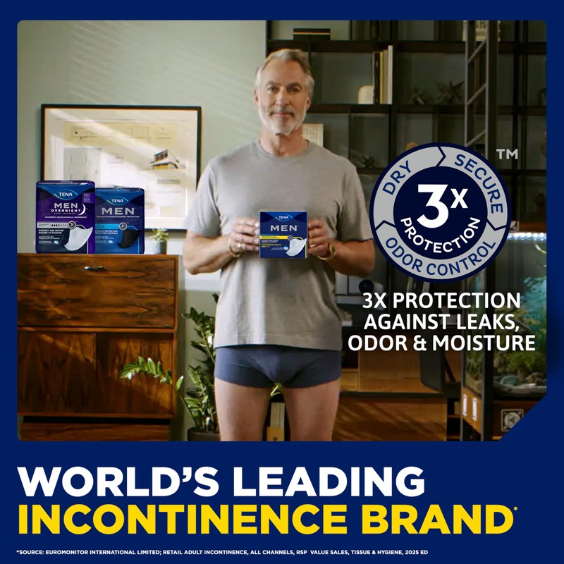 TENA Incontinence Guards for Men, Moderate Absorbency, 48 Count