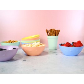 Harfield Tableware Pastel Pack of 10 Tumblers Reusable BPA Free Plastic Children's Shatterproof Cups, Multicolour