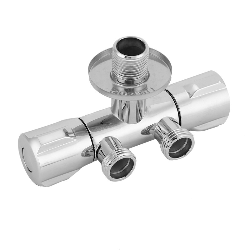 Copper Double Switch Outlet Angle Valve Toilet Bidet Shower Faucet