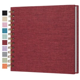 Cherrich Small Scrapbook 7x7 Inch, Linen Photo Album Mini Scrap Book, Kraft White Pages Memory Book for Wedding, Baby, Family, Graduation, Travel, Dog, Vacation