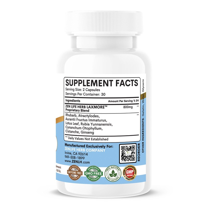 ZEN LIFE HERB LAXMORE I Poop More Max Strength 100%