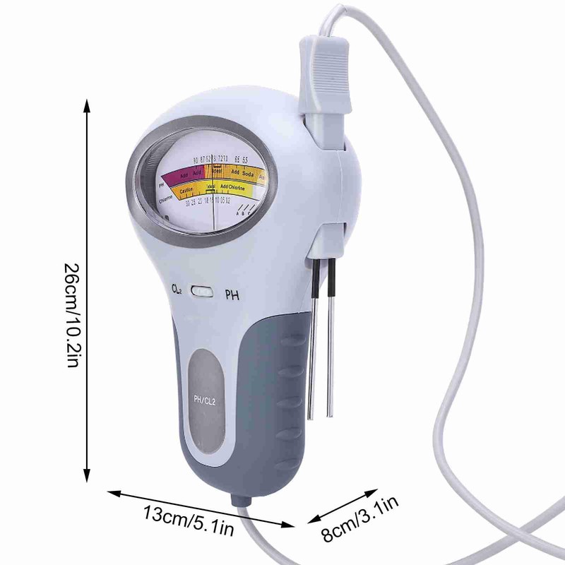 2 in 1 Chlorine and PH Meter Swimming Pool Tester,