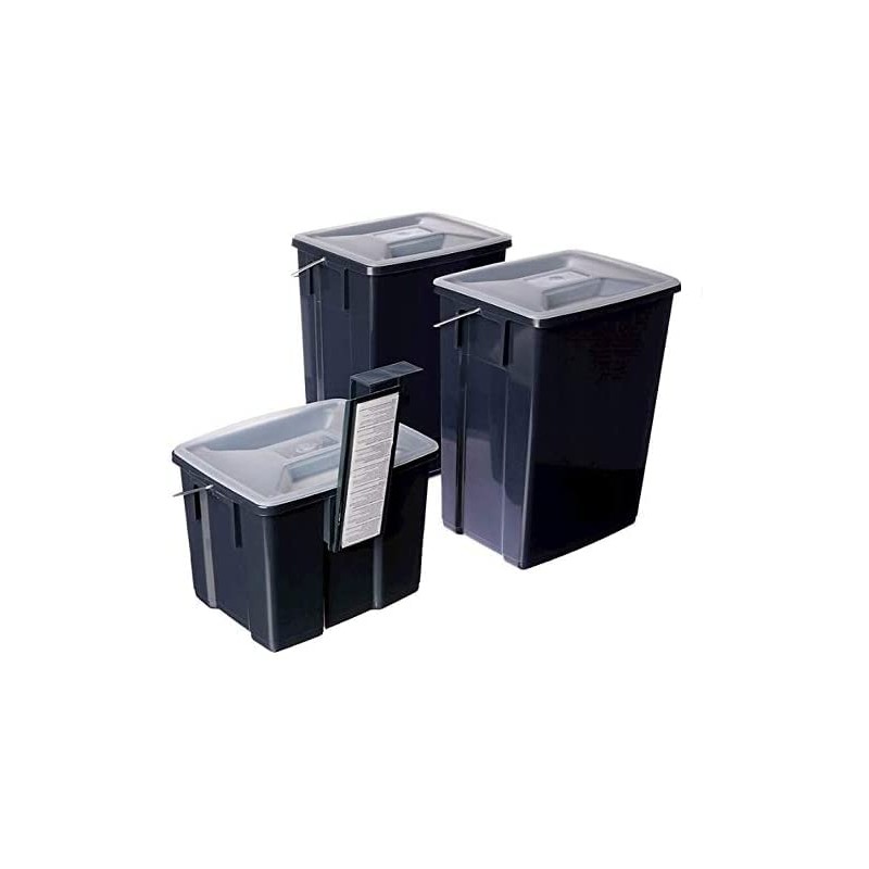 CURVER 2 x 10L + 6L Wheelie Bins - Multi-Colour