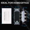 Baomain Triple Rocker Light Switch with Wall Plate, 15A 120V