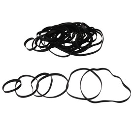 Yibuy Black Flat Cassette Tape Machine Recorder Rubber Belt 4 mm/0.15 Inch Pack of 50