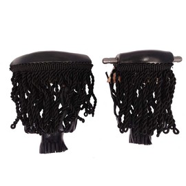 Joy's Billiard Set of 6 Pool Table Leather Pockets Billiard Pockets with Wild Fringe-Black