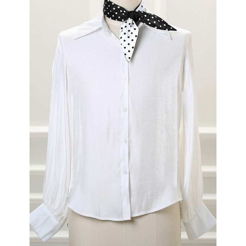 Allegra K Women's Thin Ribbon Scarf, Neckerchief, Thin, Polka Dot,