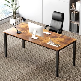 Need 70.8 Inch Executive Office Desk, Large Stylish Computer Desk, Simple Study Writing Desk, Workstation Business Furniture for Home Office, Rustic Brown