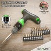 Brackit Dual Drive Ratchet T Handle Screwdriver and Bit Set