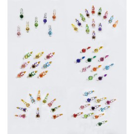 Kausi Jewellers (Pack of 10) SMALL Stone fancy bindies for women,girls for wedding, parties, wedding dulhan bindi designs (Pack of 10)