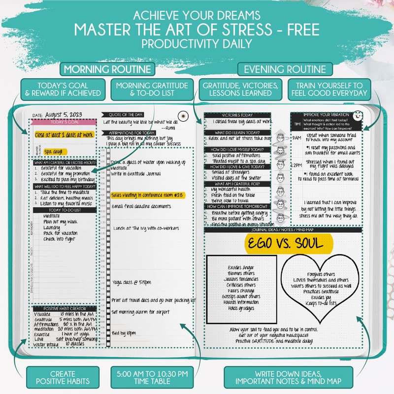 Daily Self Care & Manifestation Journal - A 5 Minute