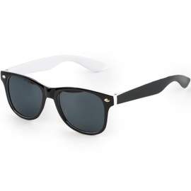 Kiddus Sunglasses for children, girls & boys. 6 years old and up. Polarized. UV400 Coating provides filter 100% safe against UVA radiations. Light and Resistant googles. Black frame - white sideburns