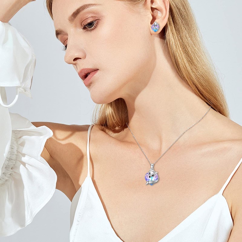 Fox Earrings for Women Sterling Silver Fox Studs Jewelry with