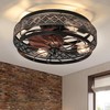 SHIHOT 18" Crystal Ceiling Fans with Lights and Remote, Modern