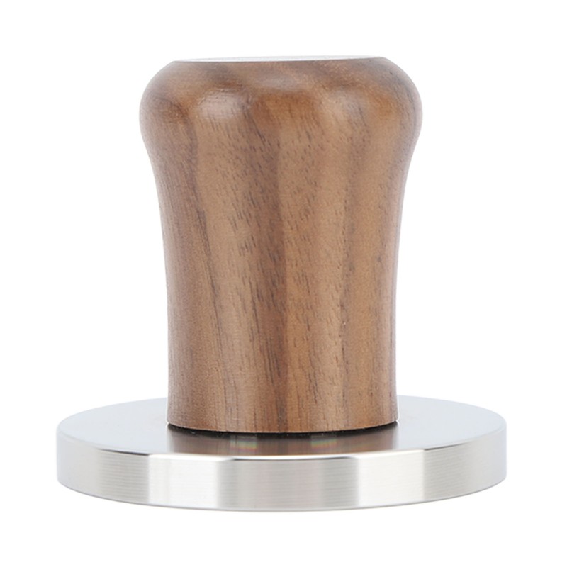 Wood Handle Coffee Tamper Stainless Steel Press Detachable Flat Base