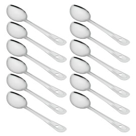 OCS Parts Professional Series Set of 12 Cooking Spoons | 11-Inch Stainless Steel Stirring and Basting Spoon for Home and Commercial Kitchens | Dishwasher Safe (12, 11-Inch)