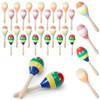 Boao 24pcs Wooden Maracas Hand Percussion Rattles, 7.7 Inches Colorful