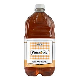 Iced Tea Sweet Peach - Real Brewed, Pure Cane Sugar, Caffeinated All Natural Drinks, No Artificial Flavors or Colors (Large 64oz Pack of 1) By Southern Sweet Tea Company