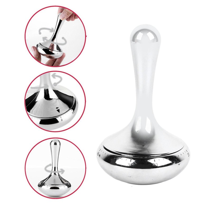Mechanical Kitchen Timer Professional Spinning Top Shape Clear Scale High