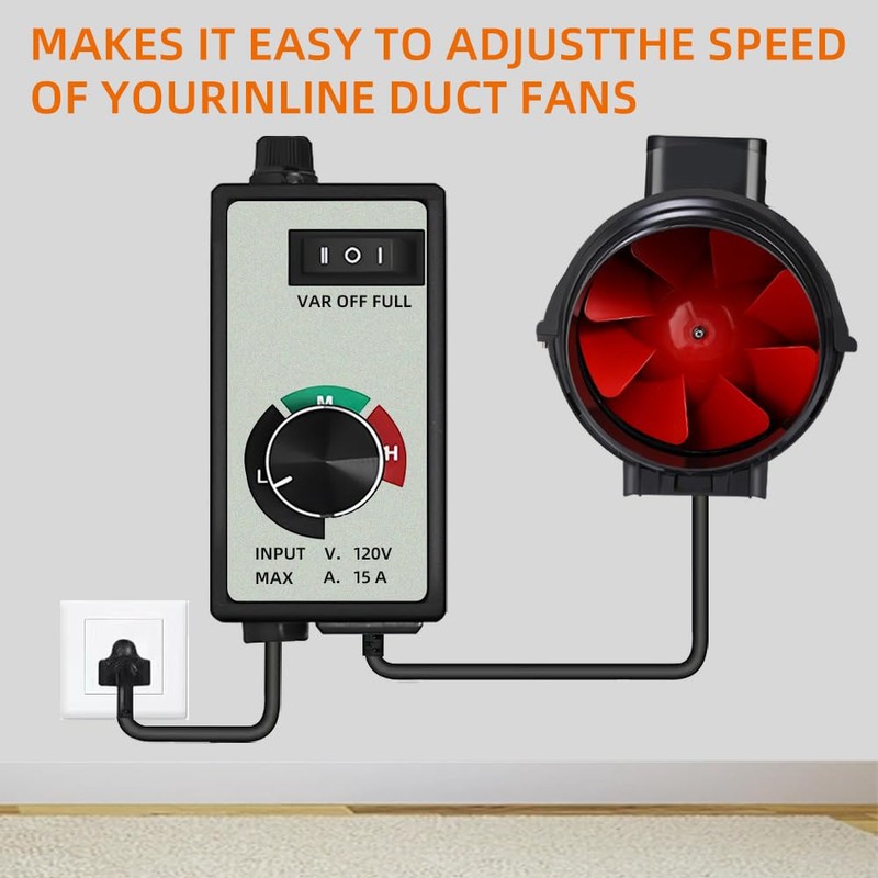 Midcvfrun Electronic Fan Speed Controller, 0-100% Variable Speed Adjuster for