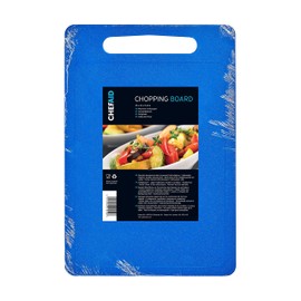 Chef Aid Blue Poly Chopping Board, Multipurpose Anti-Slip Surface, Easy Clean and Dishwasher Safe with Handle, 35 x 25cm, Other Colour Options Available