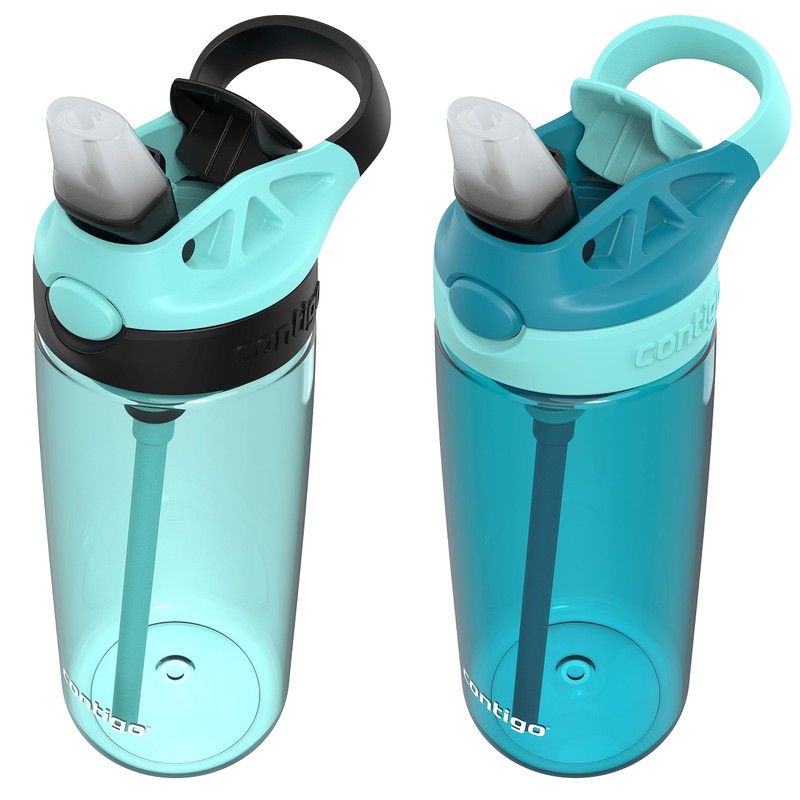 Contigo Aubrey Leak-Proof Spill-Proof Water Bottle 20oz. 2 Pack Jade/Licorice