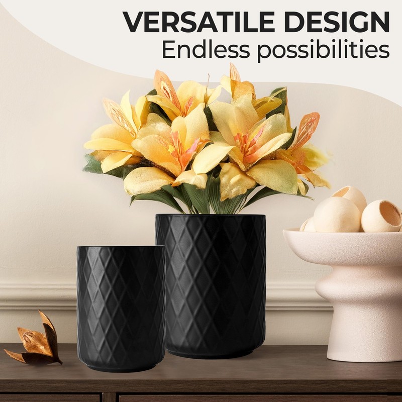 MIAMIO – Kitchen Utensil Holder Ceramic/Kitchen Organizer Set, Farmhouse Decor