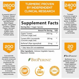 Turmeric Curcumin Con Bioperina (240 Cápsulas) Hecho En Usa