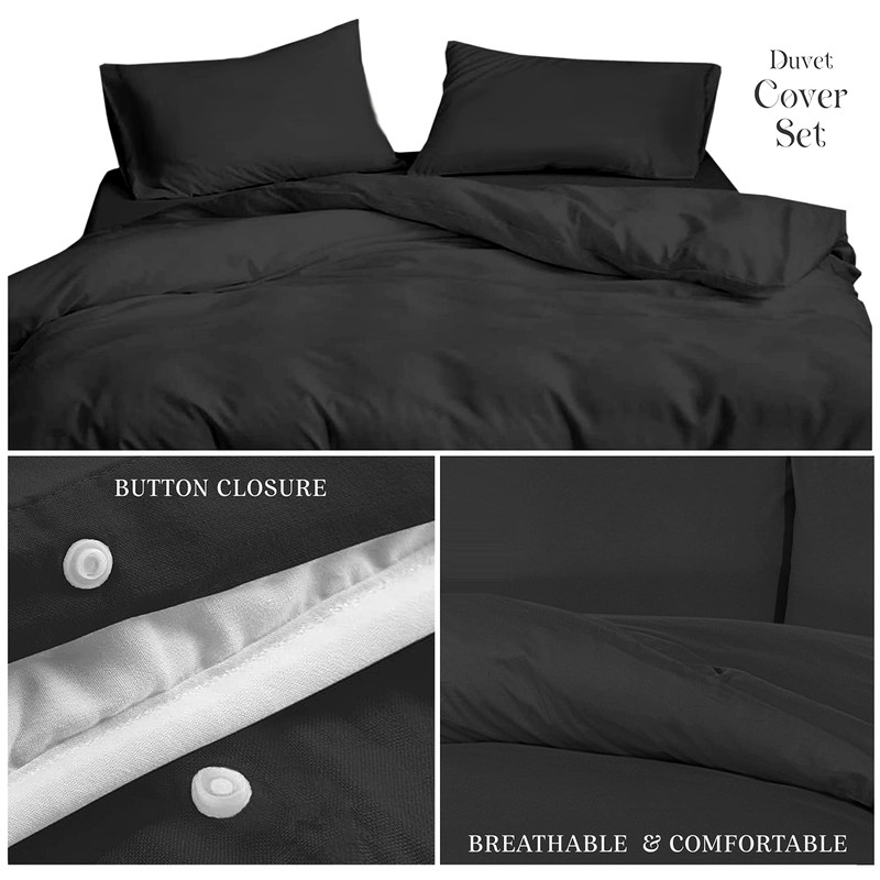 Sapphire Collection Plain Duvet Cover With Pillow Case Non Iron