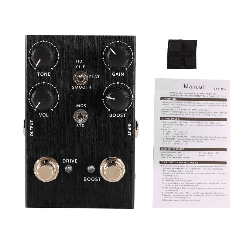 Guitar Effect Pedal Multifunctional Sound Volume Drive Tone Control Sound