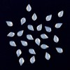 50pcs White Opal Nail Crystals 2 Size Flame Shape Rhinestones