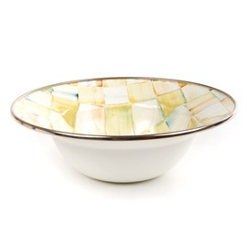 MACKENZIE-CHILDS Parchment Check Enamel Breakfast Bowl, Single Cereal Bowl