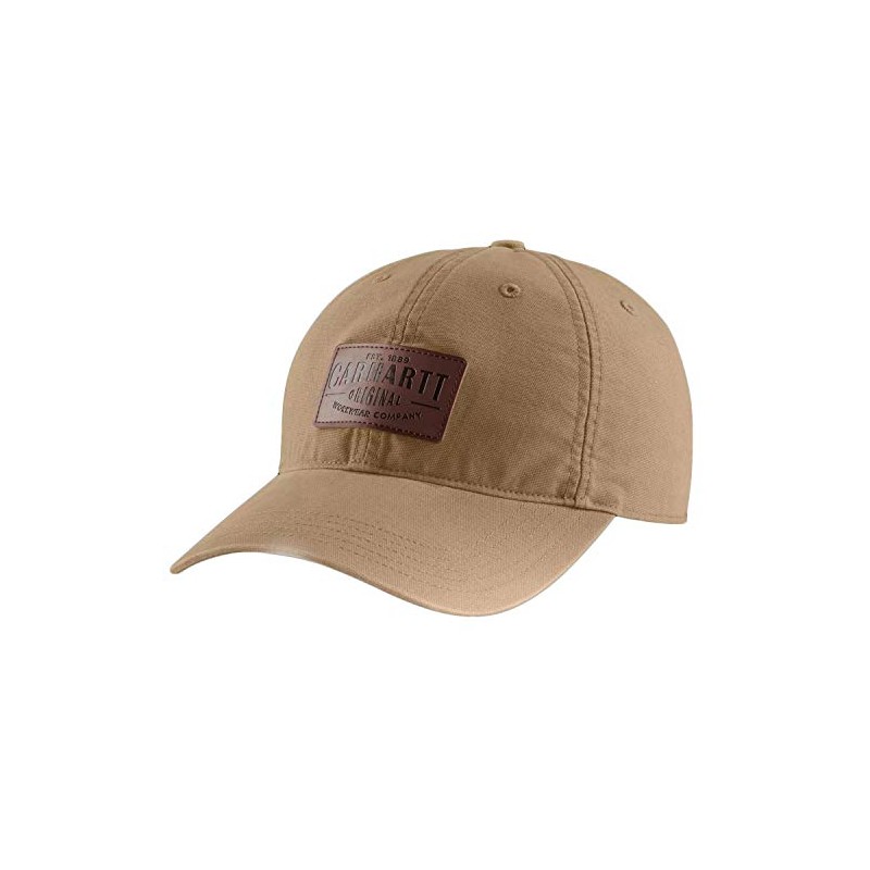 Carhartt Mens Rigby Stretch Fit Leather Patch Baseball Cap
