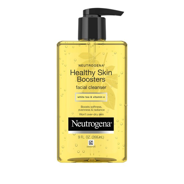 Neutrogena Healthy Skin Boosters Facial Cleanser with Moisturizing Vitamin E and Antioxidant White Tea for Healthy Looking Skin, Oil-Free, 9 fl. oz