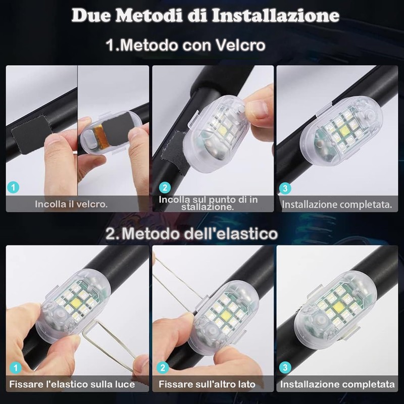 KEWAYO 4 Luci Strobe LED Wireless con Telecomando - 7