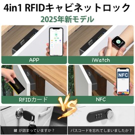 eLinkSmart Smart Lock Drawer Cabinet Child Lock Safe Cabinet RFID Card and APP Control Automatic Unlocking and No Need to Drill Applicable for Drawers, Wardrobes, Cupboards, etc. with Japanese