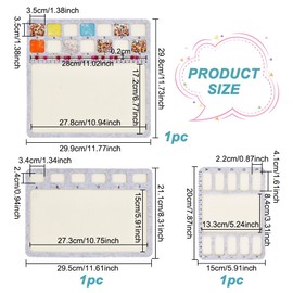 BENECREAT 3 Style Felt Beading Mat, Felt Design Bead Boards with Centimeter Alphabetic Scale Beads Tray Bead Pads for Art Crafts Jewelry Making Beading Supplies