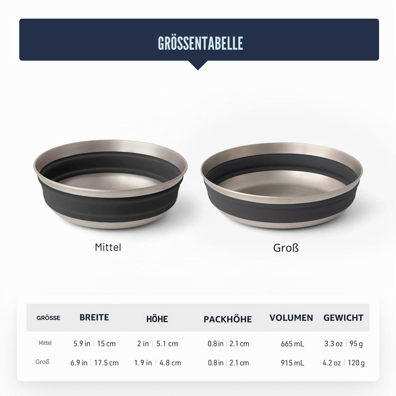 Sea to Summit Detour Collapsible Stainless Steel Bowl, Large (32