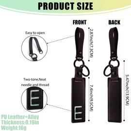 XGALBLA Initial PU Leather Letter E Keychains for Women, Two-tone Splicing Key Tag Bag Charms Key Holder Lanyard Strap for Key Purse Luggage Handbags Backpacks(Black and Green)