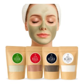 🔥 Kit barro para mascarillas arcilla roja verde blanco negro normal  Vitaminas y Minerales