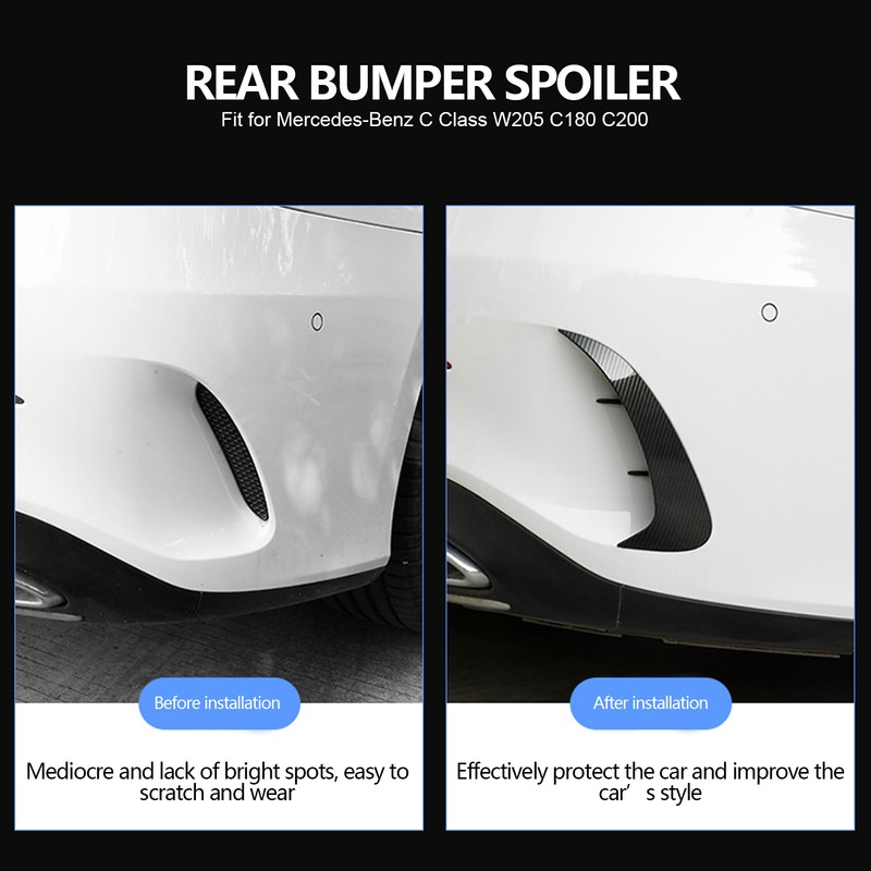2pcs Rear Bumper Spoiler Side Canard Left Right Fit for