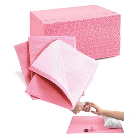 S.fields.inc Nail Paper Sheets Disposable Nail Mat Gel Nail Dentist Dental Paper Apron Pulp (Pink, 100 Sheets)